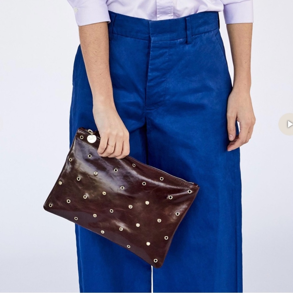 Clare V Leather Clutch with Tabs